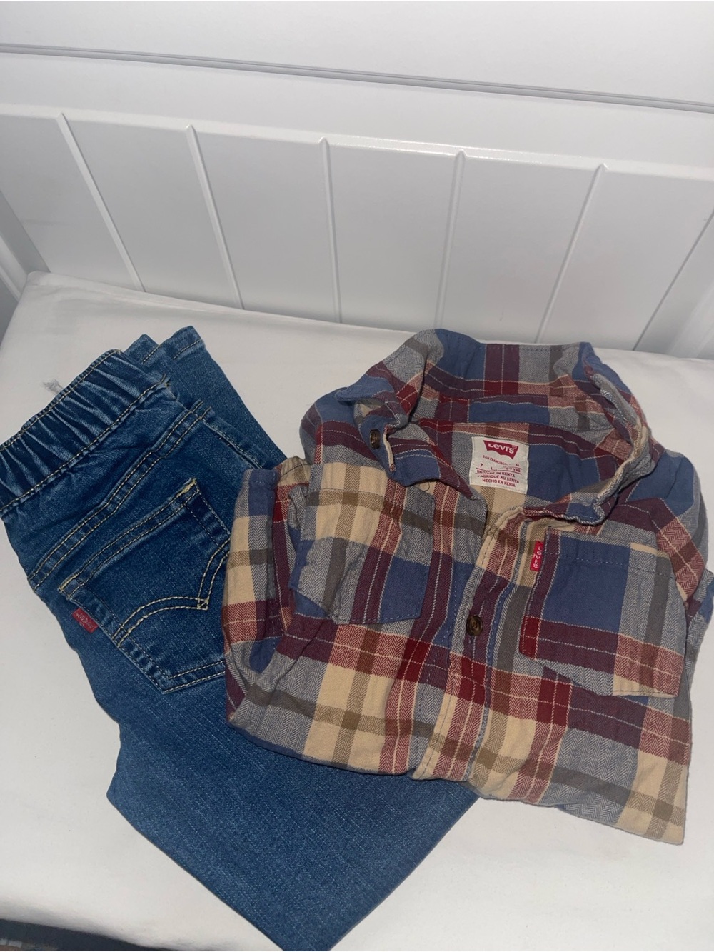 Levi's Plaid Button-Down Shirt in Red, Blue, Tan